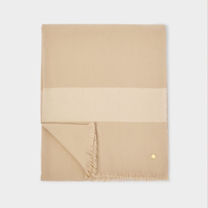 Katie Loxton Stripe Blanket Scarf - Light Taupe